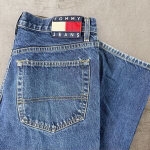 Vtg Tommy Hilfiger Jeans Men’s 32x30 Relaxed Straight Leg Dark Wash Baggy Y2K